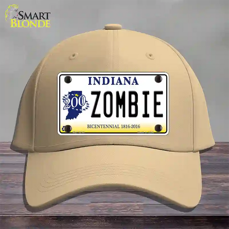 Zombie Indiana Novelty License Plate Hat Cotton / Khaki