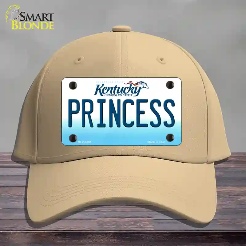 Princess Kentucky Novelty License Plate Hat Cotton / Khaki