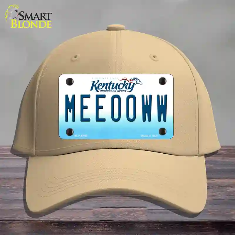 Meeooww Kentucky Novelty License Plate Hat Cotton / Khaki