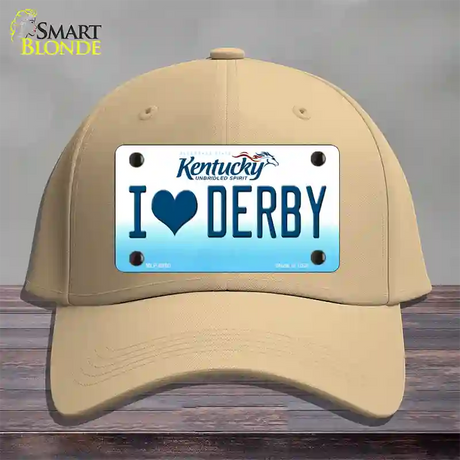 I Love Derby Kentucky Novelty License Plate Hat Cotton / Khaki