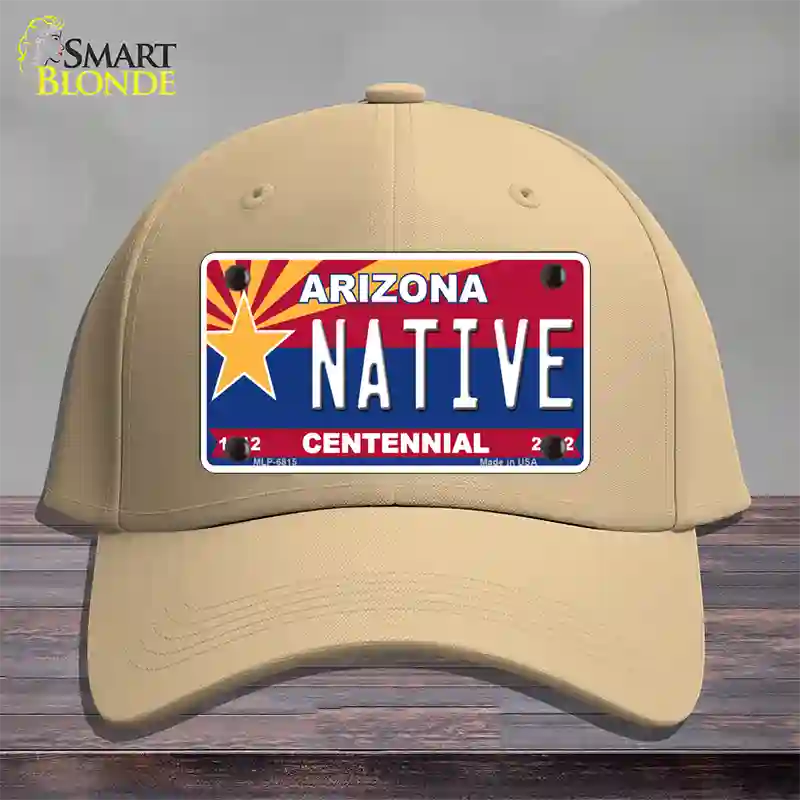 Arizona Centennial Native Novelty License Plate Hat Cotton / Khaki