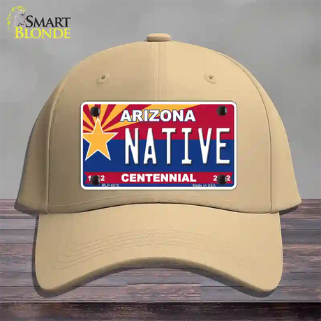 Arizona Centennial Native Novelty License Plate Hat Cotton / Khaki