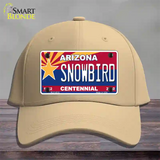 Arizona Centennial Snowbird Novelty License Plate Hat Cotton / Khaki