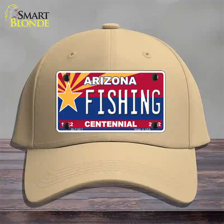 Arizona Centennial Fishing Novelty License Plate Hat Cotton / Khaki