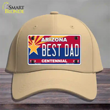 Arizona Centennial Best Dad Novelty License Plate Hat Cotton / Khaki