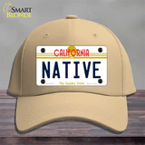 Native California Novelty License Plate Hat Cotton / Khaki