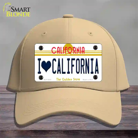 I Love California Novelty License Plate Hat Cotton / Khaki