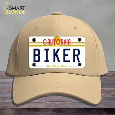 Biker California Novelty License Plate Hat Cotton / Khaki