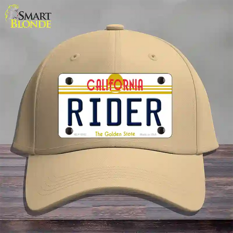 Rider California Novelty License Plate Hat Cotton / Khaki