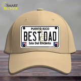 Best Dad Puerto Rico Novelty License Plate Hat Cotton / Khaki