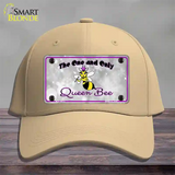 Queen Bee Purple Novelty License Plate Hat Cotton / Khaki