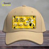 Queen Bee Yellow Novelty License Plate Hat Cotton / Khaki