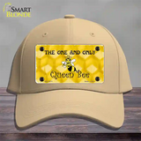 Queen Bee Honey Comb Novelty License Plate Hat Cotton / Khaki