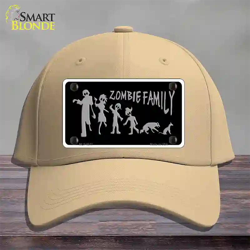 Zombie Family Black Novelty License Plate Hat Cotton / Khaki