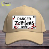 Danger Zombies Inside Novelty License Plate Hat Cotton / Khaki