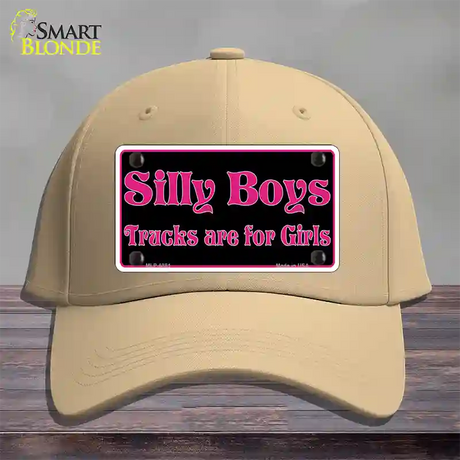 Silly Boys Trucks For Girls Novelty License Plate Hat Cotton / Khaki