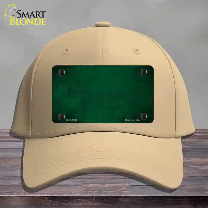 Green Oil Rubbed Solid Novelty License Plate Hat Cotton / Khaki