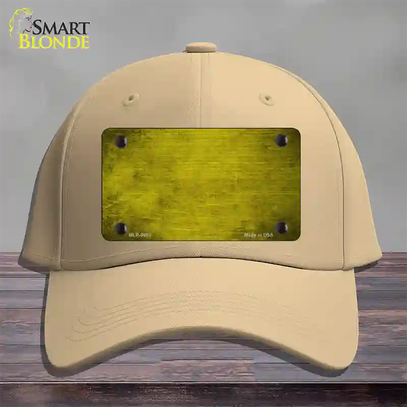 Yellow Oil Rubbed Solid Novelty License Plate Hat Cotton / Khaki