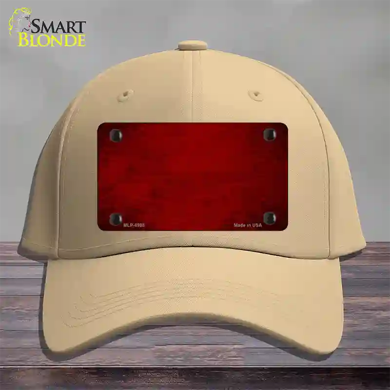 Red Oil Rubbed Solid Novelty License Plate Hat Cotton / Khaki