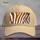 Orange White Zebra Oil Rubbed Novelty License Plate Hat Cotton / Khaki