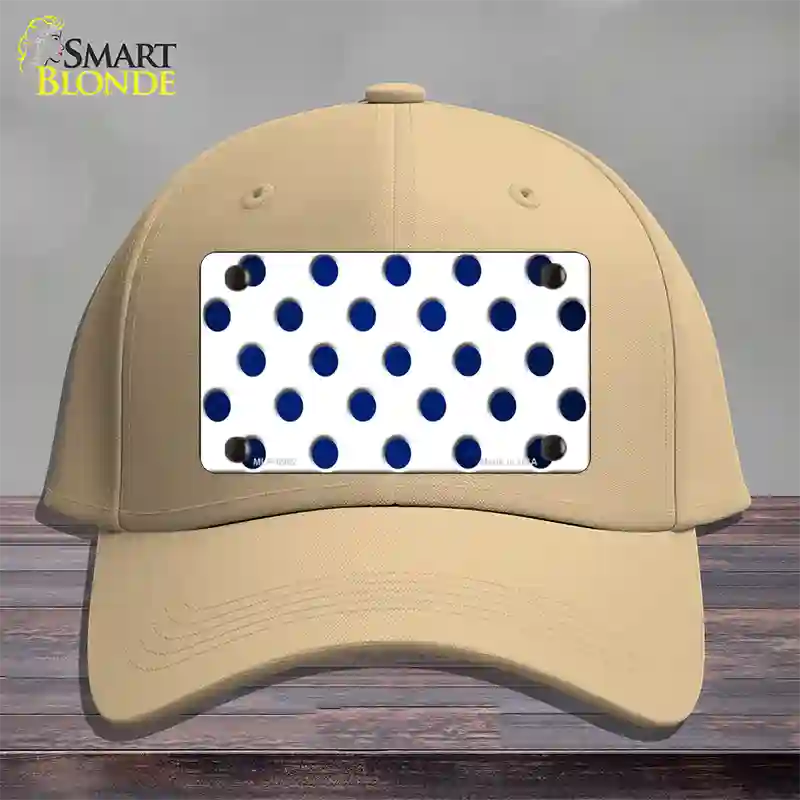 Blue White Dots Oil Rubbed Novelty License Plate Hat Cotton / Khaki