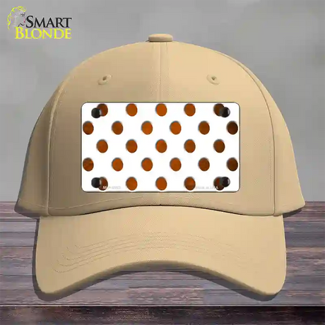 Orange White Dots Oil Rubbed Novelty License Plate Hat Cotton / Khaki