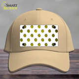 Yellow White Dots Oil Rubbed Novelty License Plate Hat Cotton / Khaki