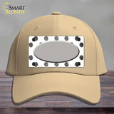 Gray White Dots Oval Oil Rubbed Novelty License Plate Hat Cotton / Khaki