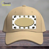 Gold White Dots Oval Oil Rubbed Novelty License Plate Hat Cotton / Khaki