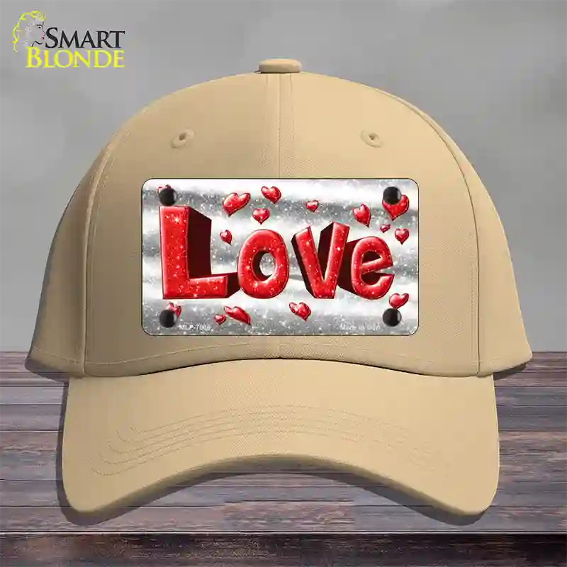 Love Novelty License Plate Hat Cotton / Khaki