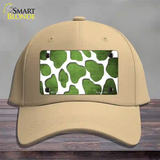 Lime Green White Giraffe Oil Rubbed Novelty License Plate Hat Cotton / Khaki