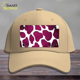 Pink White Giraffe Oil Rubbed Novelty License Plate Hat Cotton / Khaki