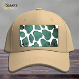 Mint White Giraffe Oil Rubbed Novelty License Plate Hat Cotton / Khaki