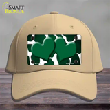 Green White Hearts Giraffe Oil Rubbed Novelty License Plate Hat Cotton / Khaki