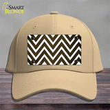 Brown White Chevron Oil Rubbed Novelty License Plate Hat Cotton / Khaki