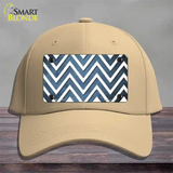 Light Blue White Chevron Oil Rubbed Novelty License Plate Hat Cotton / Khaki