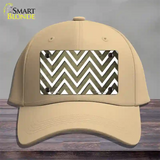 Gold White Chevron Oil Rubbed Novelty License Plate Hat Cotton / Khaki