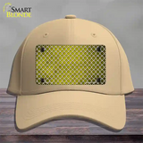 Yellow White Quatrefoil Oil Rubbed Novelty License Plate Hat Cotton / Khaki