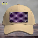 Purple White Quatrefoil Oil Rubbed Novelty License Plate Hat Cotton / Khaki