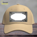 Gray White Quatrefoil Scallop Oil Rubbed Novelty License Plate Hat Cotton / Khaki