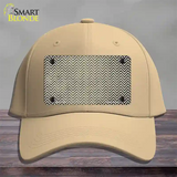 Gold White Small Chevron Oil Rubbed Novelty License Plate Hat Cotton / Khaki