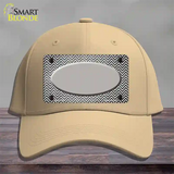 Gray White Small Chevron Oval Oil Rubbed Novelty License Plate Hat Cotton / Khaki