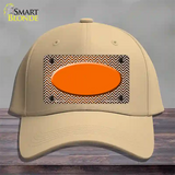 Orange White Small Chevron Oval Oil Rubbed Novelty License Plate Hat Cotton / Khaki