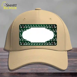 Green White Anchor Scallop Oil Rubbed Novelty License Plate Hat Cotton / Khaki