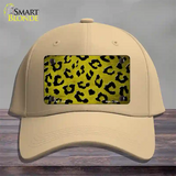 Yellow Black Cheetah Oil Rubbed Novelty License Plate Hat Cotton / Khaki