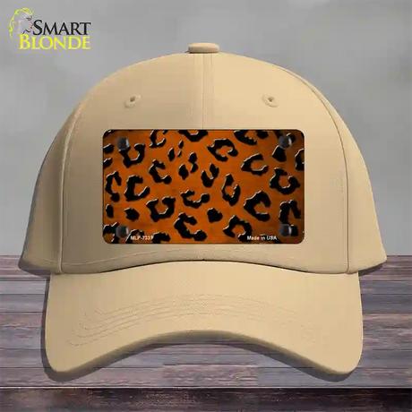 Orange Black Cheetah Oil Rubbed Novelty License Plate Hat Cotton / Khaki