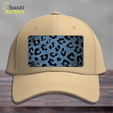 Light Blue Black Cheetah Oil Rubbed Novelty License Plate Hat Cotton / Khaki