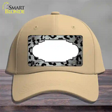 White Black Cheetah Scallop Oil Rubbed Novelty License Plate Hat Cotton / Khaki