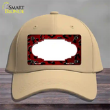 Red Black Cheetah Scallop Oil Rubbed Novelty License Plate Hat Cotton / Khaki