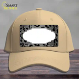 Gray Black Cheetah Scallop Oil Rubbed Novelty License Plate Hat Cotton / Khaki